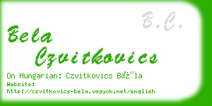 bela czvitkovics business card